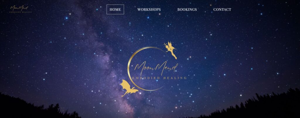 screenshot of moonmend's website | Nicole Moran, Affordable Web Design Services